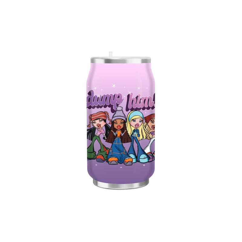 Silver Buffalo Bratz Dump Him Stainless Steel Double Wall Cup Featuring Cloe Jade Sasha and Yasmin 118 Ounces