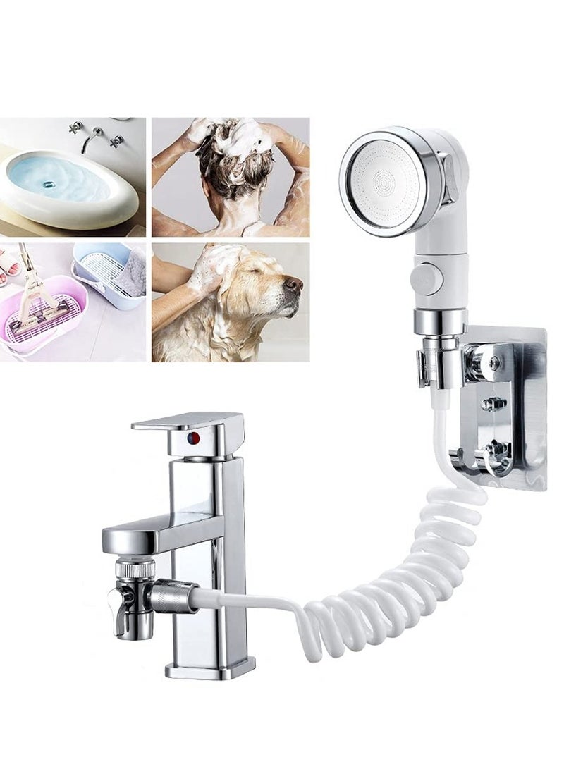 Zikra Faucet Sprayer Hose Rinser Attachment Faucet Diverter and Adapter for Kitchen Faucet Bathroom Laundry Room Bathtub Bathing Babies Pets Washing Vegetables - Image 1