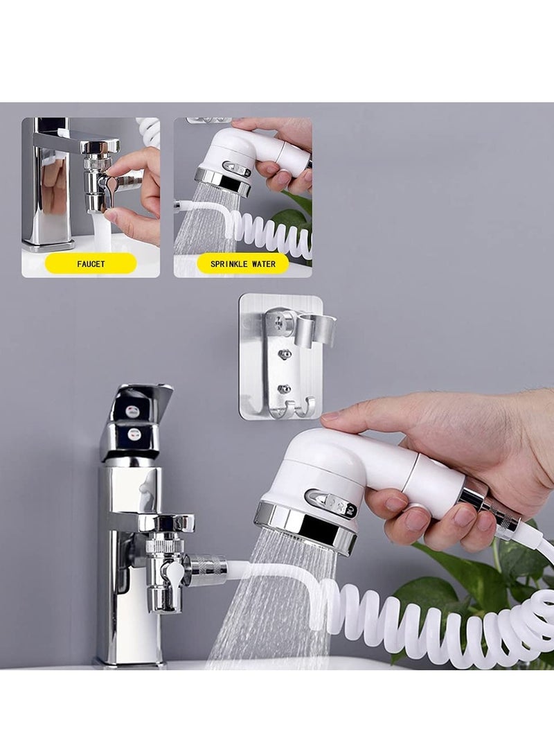 Zikra Faucet Sprayer Hose Rinser Attachment Faucet Diverter and Adapter for Kitchen Faucet Bathroom Laundry Room Bathtub Bathing Babies Pets Washing Vegetables - Image 4