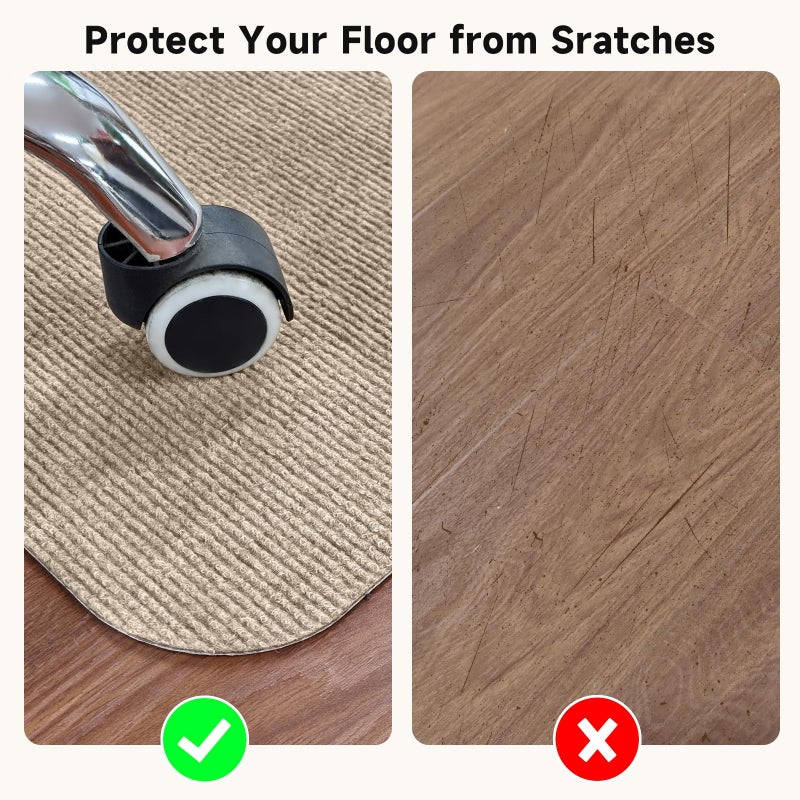 SHAREWIN Desk Chair Mat for Hardwood Floor, 36" x 47" Heavy Duty Office Floor Mat for Rolling Chairs, Anti Slip, Computer Chair Desk Mats for Gaming & Home (Light Camel) - Image 4
