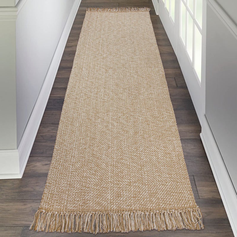 Collive Long Hallway Runner Rug 2.6 '× 8' Runner Runner Indoor Prud Brud Tan مضفر المطبخ المطبخ السجاد السجاد منخفضة الباب الأمامي لغرفة الغسيل غرفة نوم