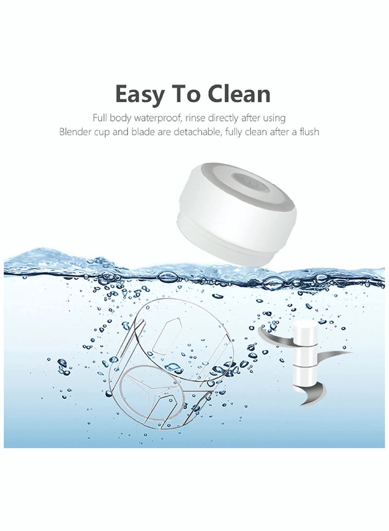 SYOSI MINI Garlic Machine, SYOSI White Electric Garlic and Onion Grinder Usb Charging Portable Electric Garlic Masher Food Waterproof Food Processor for Kitchen Mini Food Slicer (White)  - Image 5