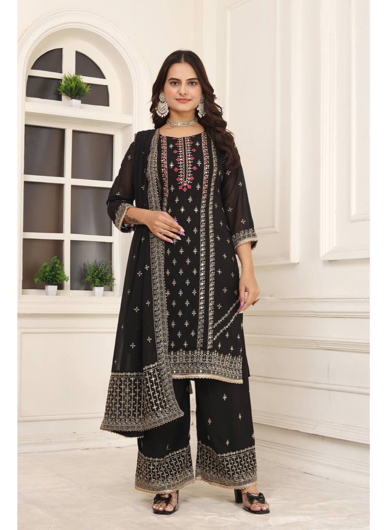 Dress Multi Needle Embroidery Work With Full Sleeves  - Image 3