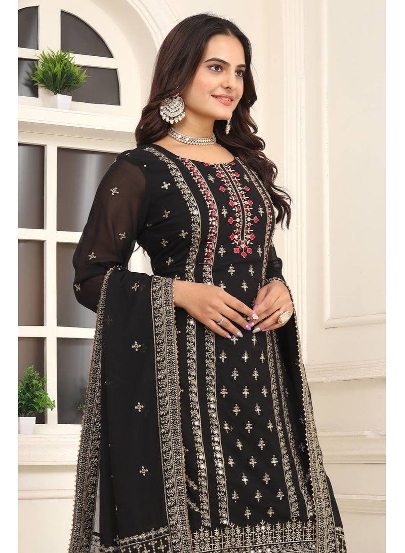 Dress Multi Needle Embroidery Work With Full Sleeves  - Image 5