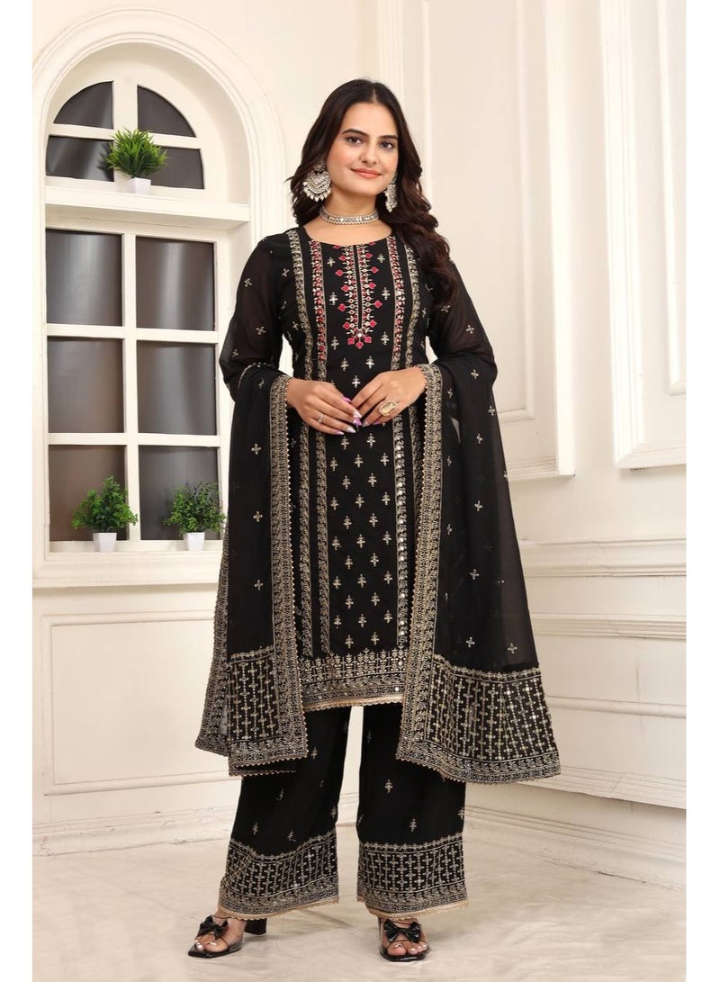 Dress Multi Needle Embroidery Work With Full Sleeves  - Image 1