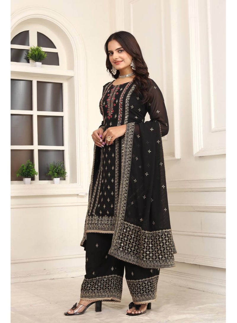 Dress Multi Needle Embroidery Work With Full Sleeves  - Image 4
