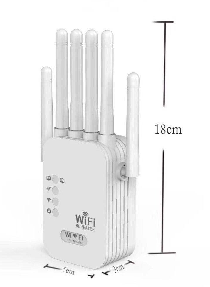 بست موسع نطاق واي فاي ثنائي النطاق 2.4G و5G بسرعة 300 ميجابت في الثانية، مكرر، موجه نقطة وصول، وضع ثلاثي، تغطية 1722 قدمًا مربعًا، 6 هوائيات عالية الكسب، إقران بلمسة واحدة - Image 3
