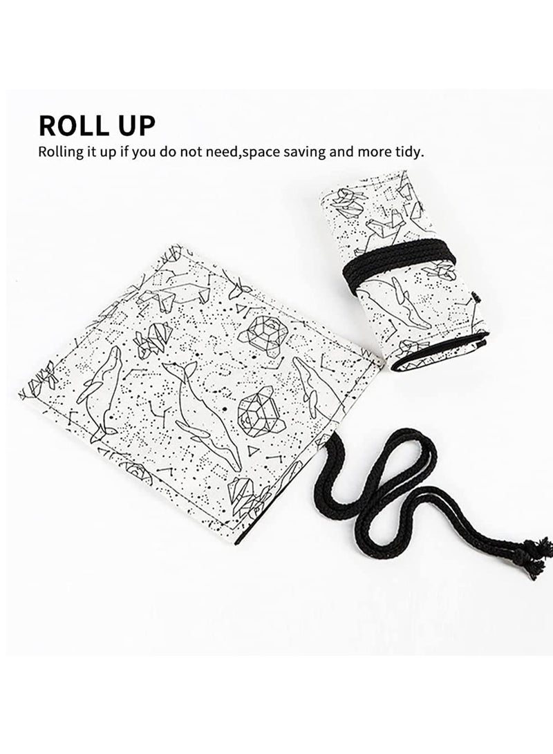 SYOSI Canvas Pencil Wrap Case, Roll Up Pencil Storage Holder for Sketching Drawing Writing, Multi Purpose Constellation Pattern Pen Organizer Bag for Adults, Artists, Sketchers  Children Size: 72 Holes  - Image 2