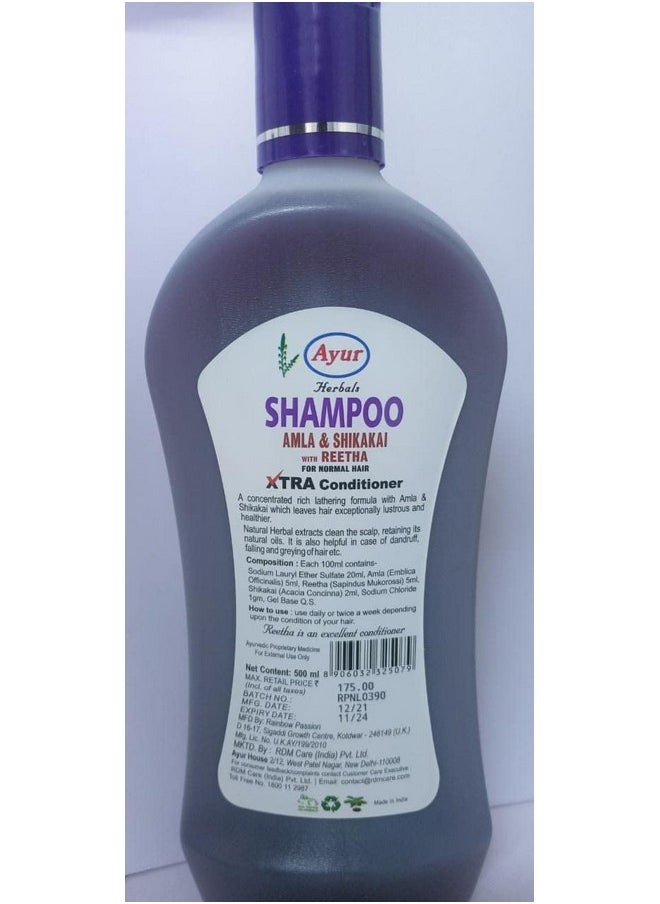 Ayur Herbals Shampoo Amla Shikakai With Reetha For Normal Hair 500Ml  - Image 4