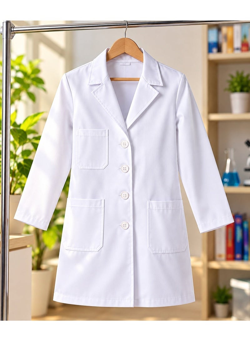 كوستوماكس زي معطف مختبر للأطفال عمر 6–7 سنوات – معطف طبيب وعالم أبيض للتنكر واللعب التخيلي للأولاد والبنات - Image 2