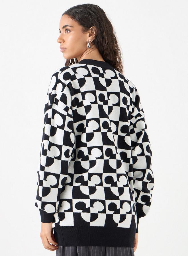 SP Characters All-Over Mickey Mouse Detail Cardigan with Long Sleeves - Image 3