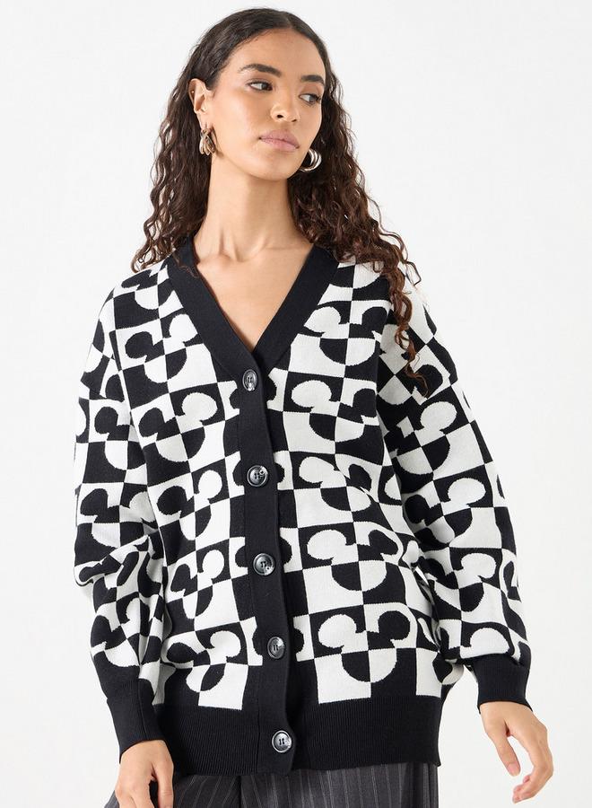SP Characters All-Over Mickey Mouse Detail Cardigan with Long Sleeves - Image 1