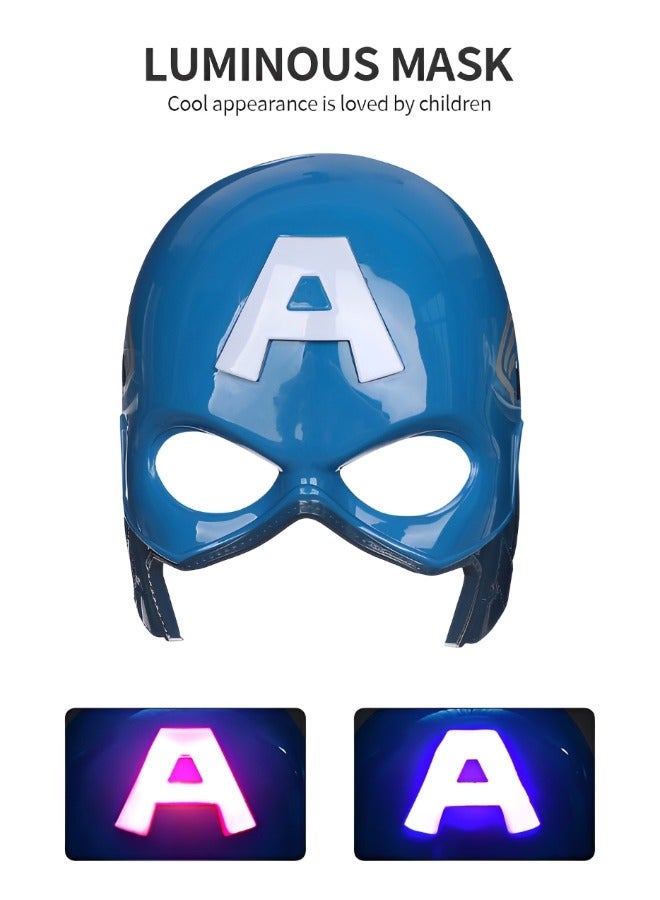 GROIC Superhero Launcher Toy Set, Captain America Costume Set, Superhero Costume Set, Superhero Cape and LED Mask,  Launcher Toy Gift for Kids - Image 3