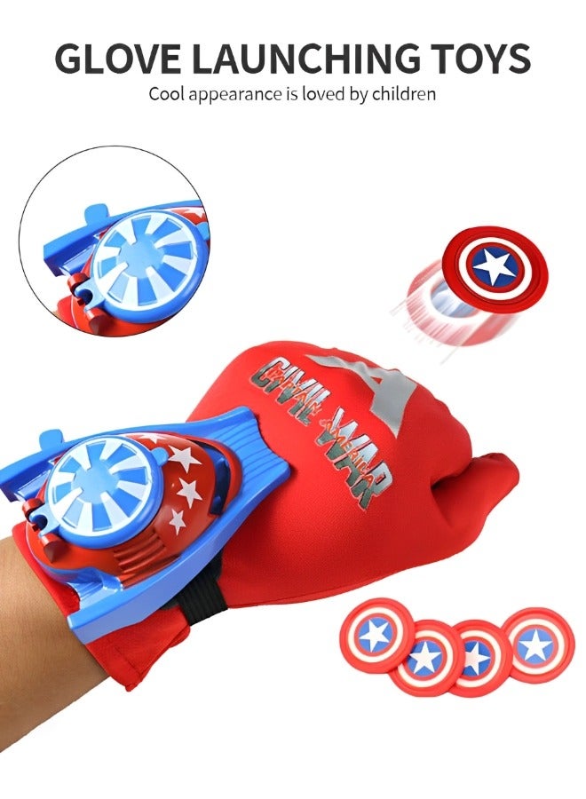 GROIC Superhero Launcher Toy Set, Captain America Costume Set, Superhero Costume Set, Superhero Cape and LED Mask,  Launcher Toy Gift for Kids - Image 4