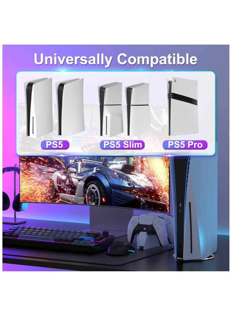 vertical Stand for PS5 Pro Slim Consoles, for Playstaion 5 Base Accessories, Anti Rollover and Anti Slip, Stable Console, Neat Appearance - Image 2