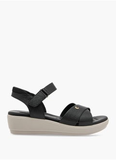 Le Confort Women Textured Cross Strap Sandals with Hook and Loop Closure  - Image 2