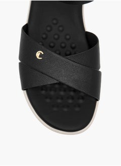 Le Confort Women Textured Cross Strap Sandals with Hook and Loop Closure  - Image 3
