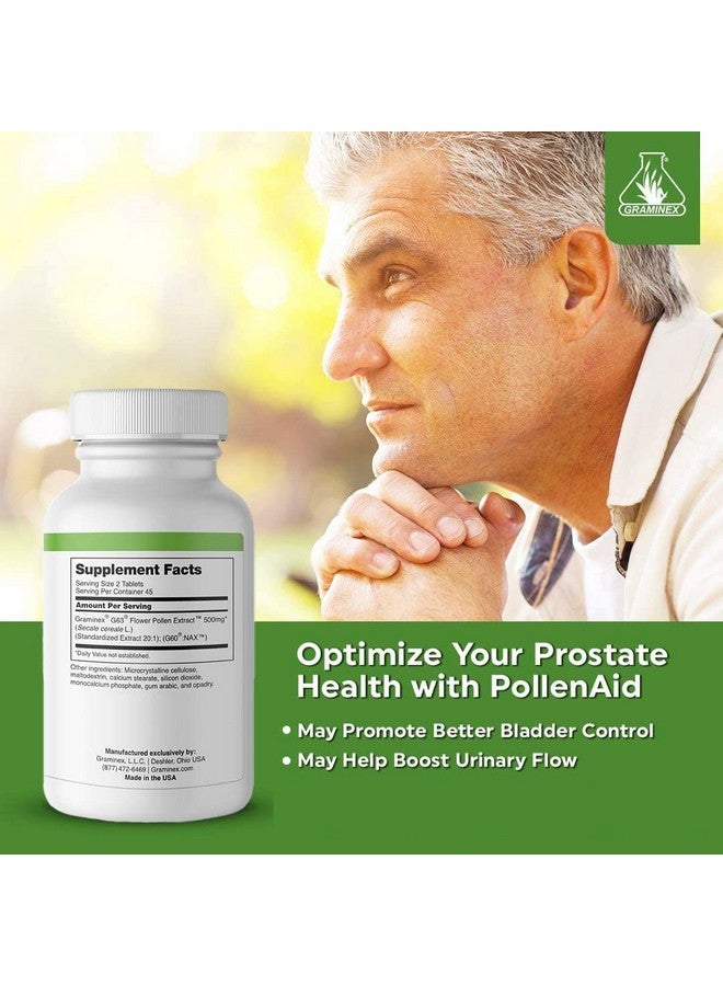 GRAMINEX Pollenaid Prostate Supplement: All Natural Prostate Support For Bladder Control & Urinary Tract Health Rye Pollen Extract Made In Usa To Help Boost Urinary Flow 90 Tablets (Pack Of 2) - Image 3