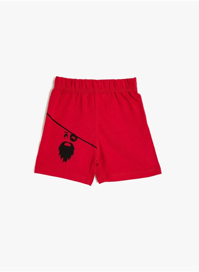 كوتون Medium Rise Printed Basic Shorts