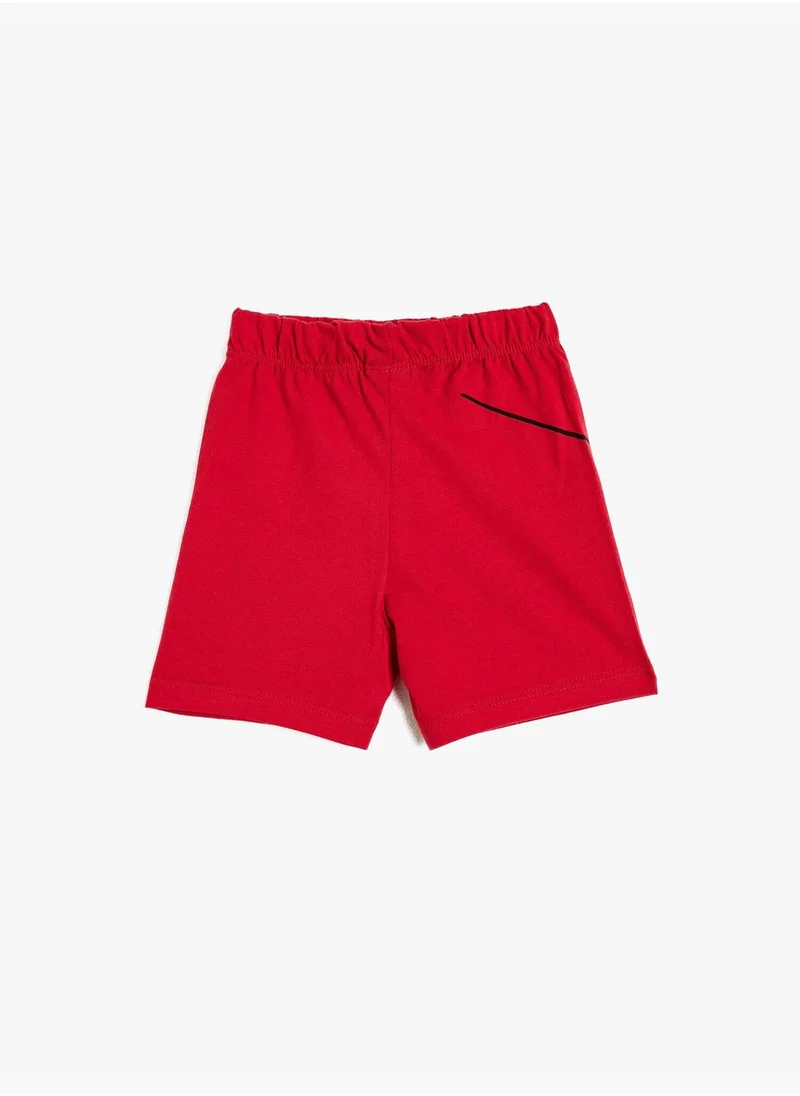 KOTON Medium Rise Printed Basic Shorts