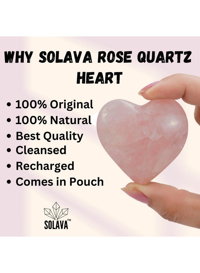 SOLAVA Natural Rose Quartz Heart Shaped Crystal Stone Original Certified - Raw Healing Crystals For Love, Health, Reiki Healing, Manifestation, Meditation, And Gift - 1 Piece - Image 5
