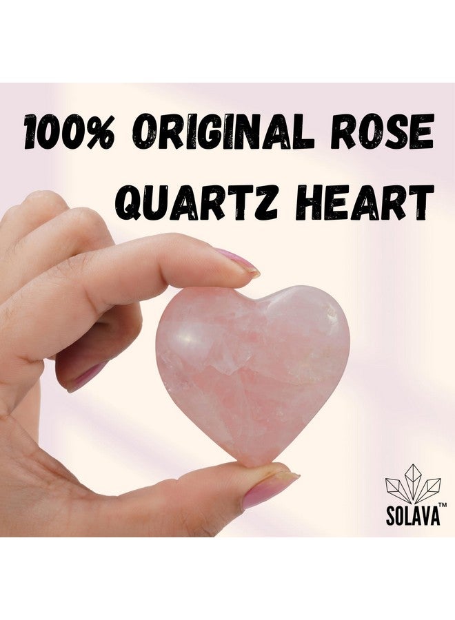 SOLAVA Natural Rose Quartz Heart Shaped Crystal Stone Original Certified - Raw Healing Crystals For Love, Health, Reiki Healing, Manifestation, Meditation, And Gift - 1 Piece - Image 2