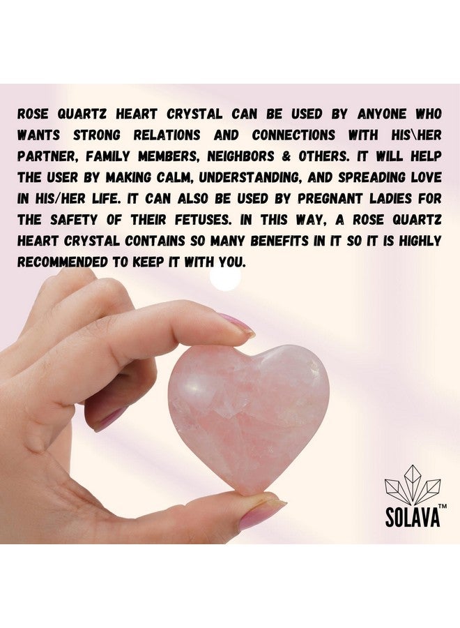 SOLAVA Natural Rose Quartz Heart Shaped Crystal Stone Original Certified - Raw Healing Crystals For Love, Health, Reiki Healing, Manifestation, Meditation, And Gift - 1 Piece - Image 4