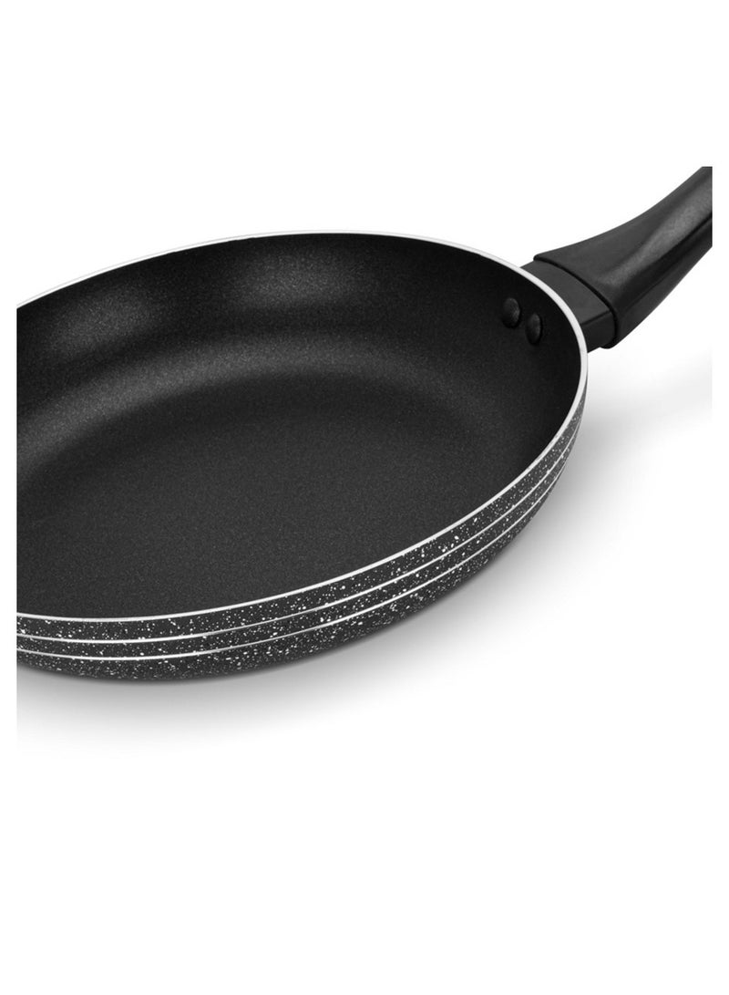 Auroware 30 Cm Non Stick Frying Pan Black Aluminum Durable Three Layer Coating  Induction Cook Bottom Strong Handle - Image 3