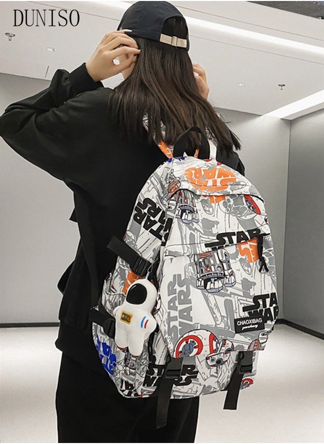 DUNISO - School Backpack with Pencil Case and  Doll Pendant Waterproof Book Bag with Compartments for Teen Girl Kid Students Elementary School Kids' School Bag With Large Capacity - Image 1