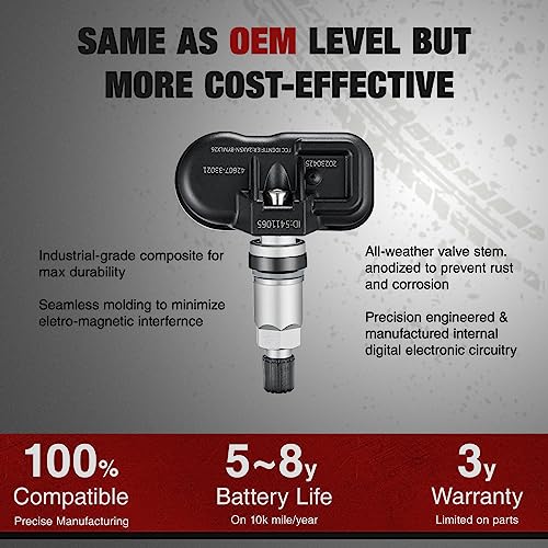 BDFHYK Upgrade TPMS Sensor 315Mhz Tire Pressure Monitoring System Compatible with Toyota 4Runner Avalon Camry Corolla FJ Cruiser Highlander Land Cruiser Matrix Prius V RAV4 Sequoia Tacoma Tundra Yaris - Image 3