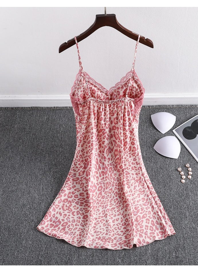 Joychic - Leopard Printed Padded Breathable Nightgown Dress Nighty - Image 1