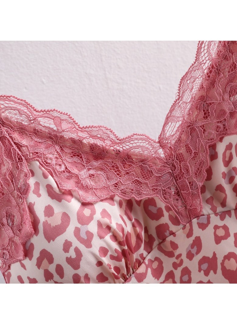 Joychic - Leopard Printed Padded Breathable Nightgown Dress Nighty - Image 1