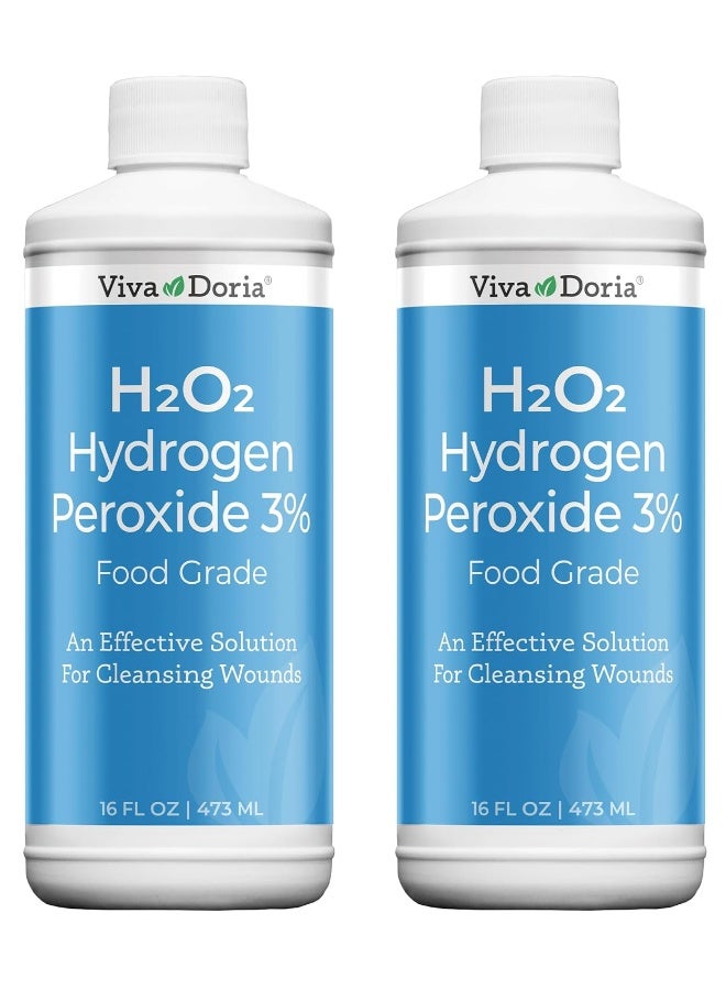 Viva Doria Hydrogen Peroxide 3 Percent, Food Grade, 16 Fluid Ounce (2 Pack)