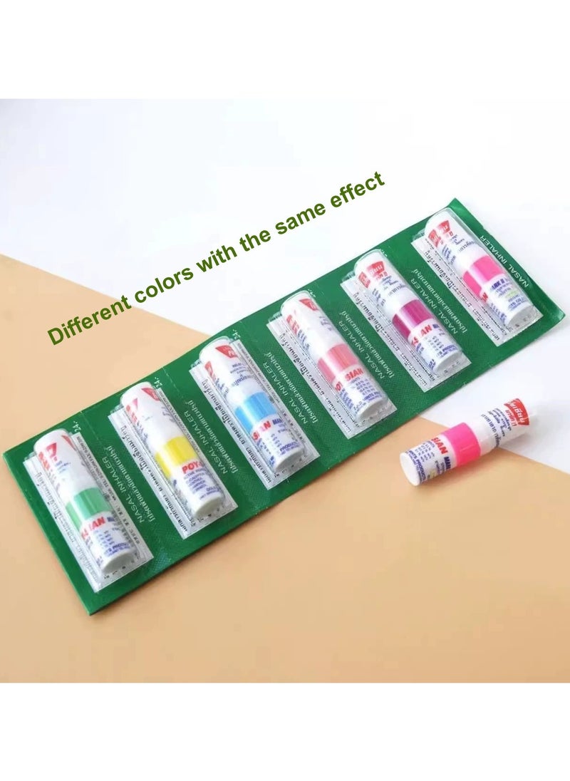 POY SIAN 6-PCS Thai Menthol Aromatherapy Nasal Inhaler, Natural Herbal Remedy，Improves Concentration And Provides A Refreshing Cooling Sensation  - Image 1