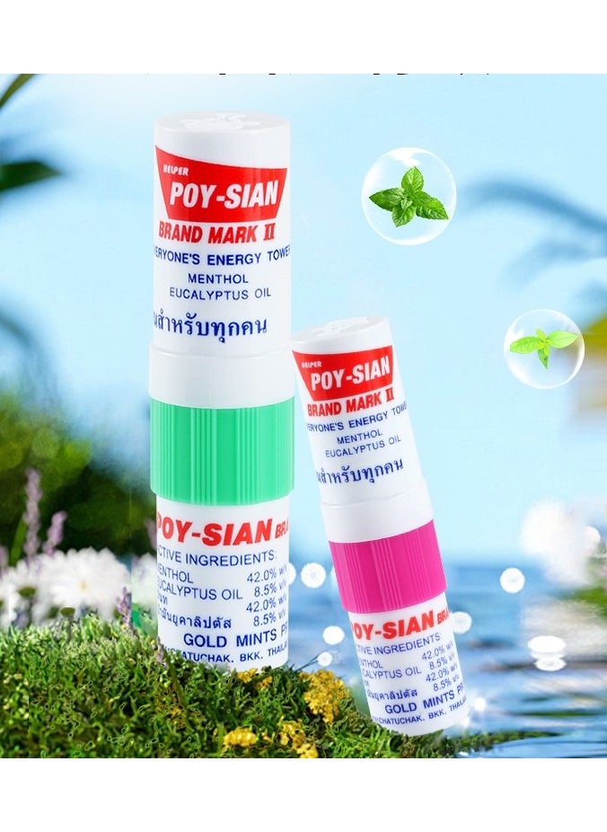 POY SIAN 6-PCS Thai Menthol Aromatherapy Nasal Inhaler, Natural Herbal Remedy，Improves Concentration And Provides A Refreshing Cooling Sensation  - Image 5