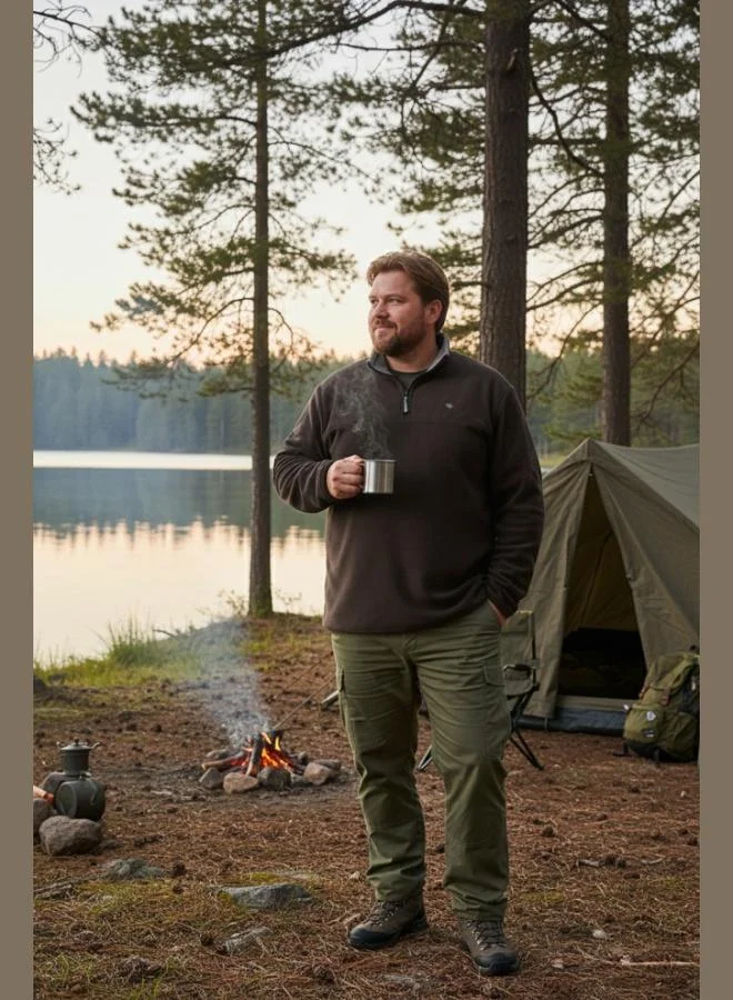 Buratti  Buratti Regular Fit Anti-Pilling Plus Size Stand Collar Winter Raised Polar Fleece Men's POLAR 5906001B for Men | Best Price UAE