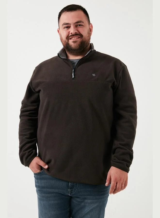 Buratti  Buratti Regular Fit Anti-Pilling Plus Size Stand Collar Winter Raised Polar Fleece Men's POLAR 5906001B for Men | Best Price UAE