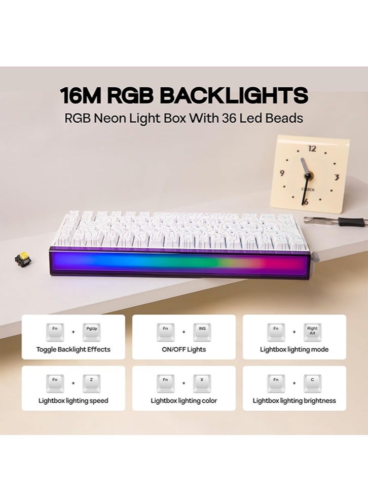 أولا لوحة مفاتيح ألعاب سلكية مغناطيسية Aula Hero84 HE، لوحة مفاتيح سريعة التأثير مع تشغيل قابل للتعديل بمقدار 0.01 مم، استطلاع 8 كيلو هرتز، عزل صوت بخمس طبقات، صندوق إضاءة RGB وإضاءة خلفية (أبيض) - Image 4