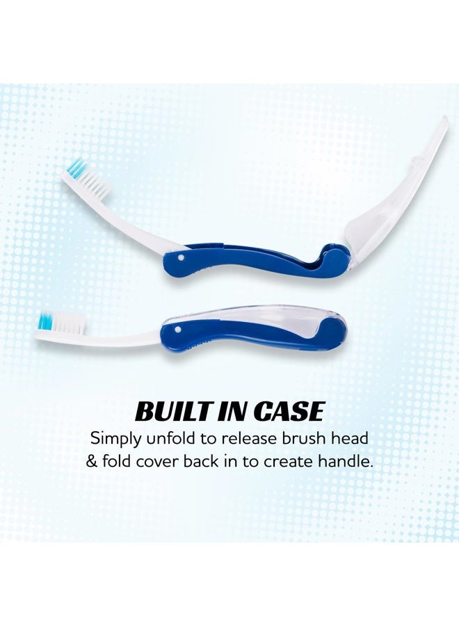 Lingito Travel Mini Toothbrush with Cover, Folding Interlock Toothbrush Adult 4 Pack Soft - Image 5