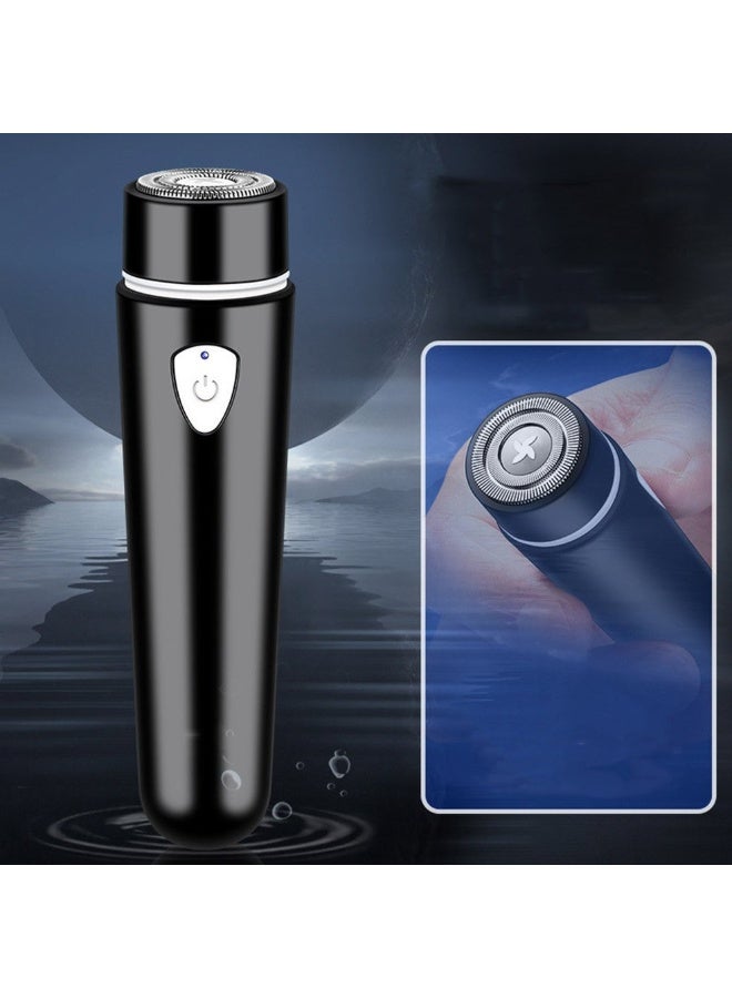 ماكينة حلاقة كهربائية، ماكينة حلاقة محمولة، ماكينة حلاقة جيب لاسلكية مقاومة للماء، ماكينة حلاقة كهربائية قابلة لإعادة الشحن عبر USB للرجال - أسود - Image 3