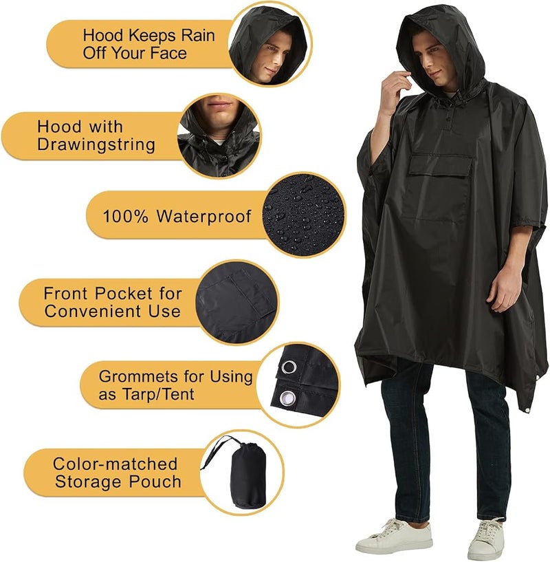 salamra mens Rain Poncho rain poncho (pack of 1) - Image 4