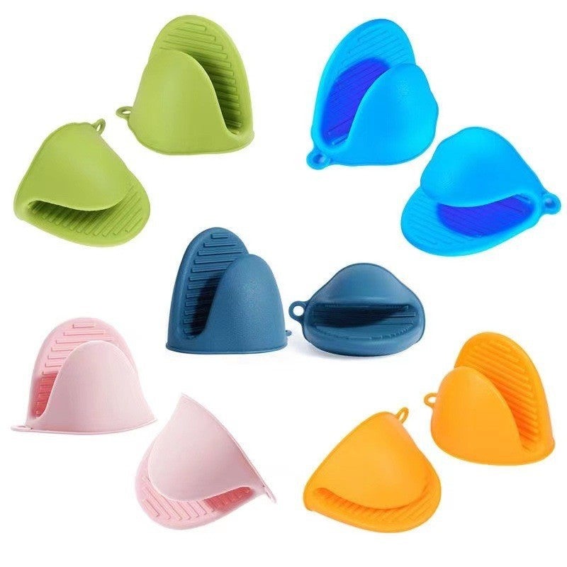 Silicone Heat-Resistant Kitchen Gloves Random color [thin] hand clip Random color [thin] hand clip