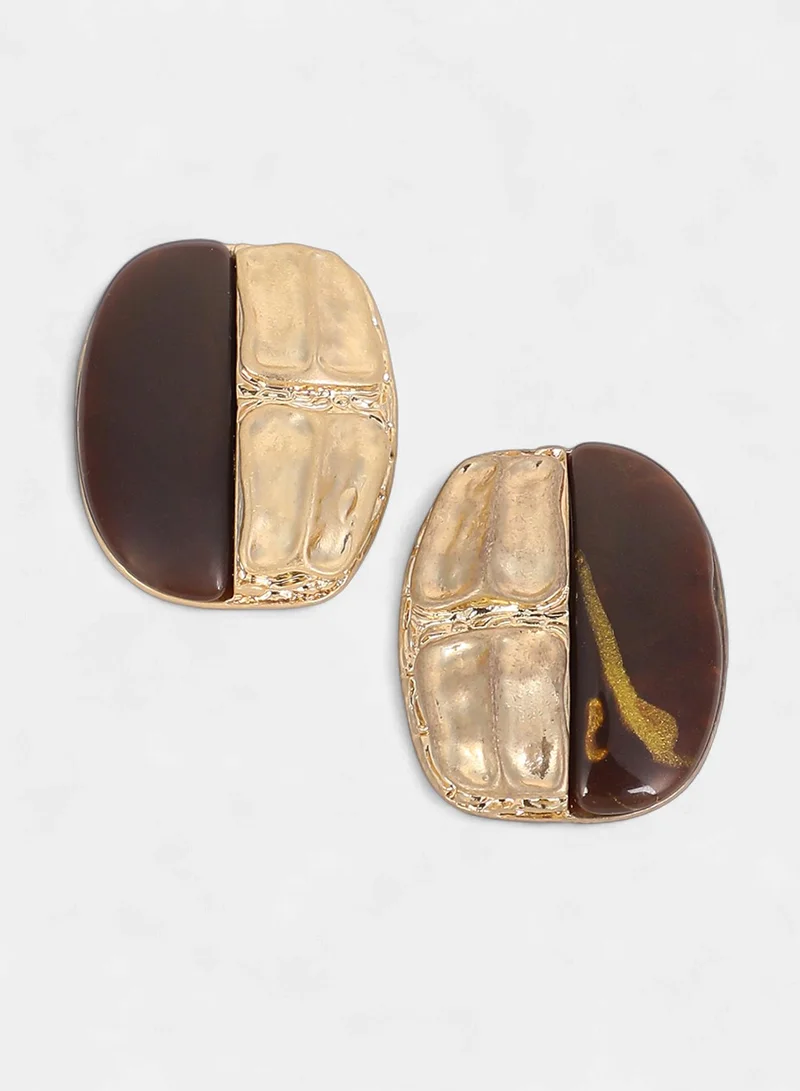 Sohi  Women The Nefertiti Statement Earrings | Antique Gold Colour | One-Size | Artificial Stone Alloy Material | Push Back Closure | Earrings For Casual & Evening Wear for Women | Best Price UAE