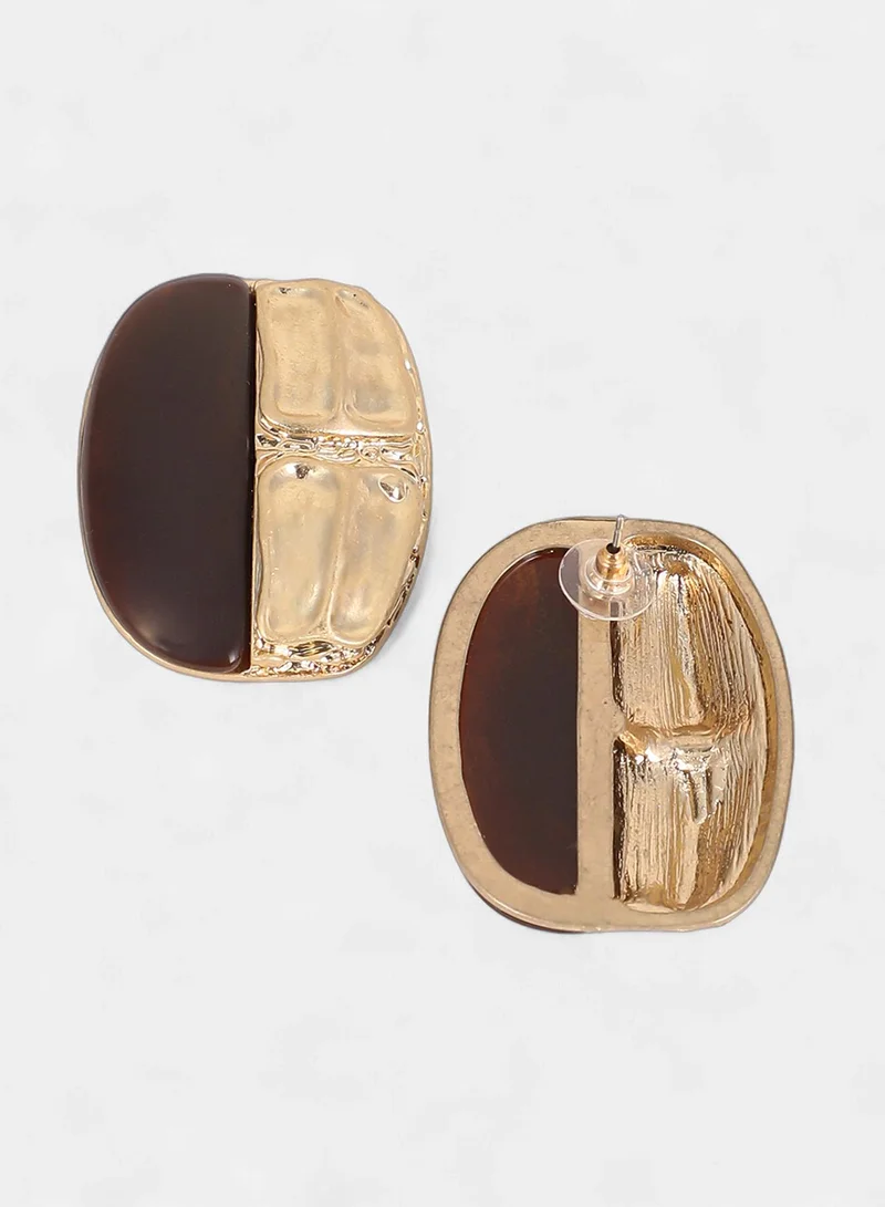 Sohi  Women The Nefertiti Statement Earrings | Antique Gold Colour | One-Size | Artificial Stone Alloy Material | Push Back Closure | Earrings For Casual & Evening Wear for Women | Best Price UAE
