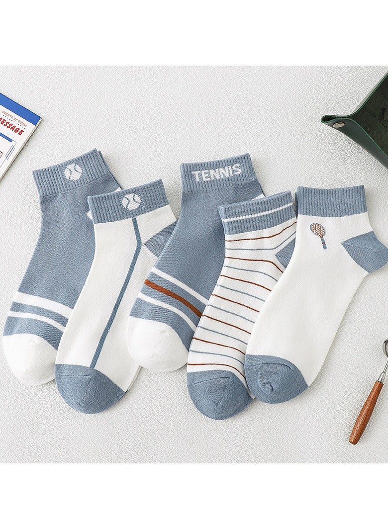 موتيم جوارب رجالية منخفضة الساق، جوارب رياضية غير رسمية، جوارب كاحل من القطن الخالص غير قابلة للانزلاق، جوارب قطنية، تمتص العرق وتزيل الروائح الكريهة (5 أزواج، متعدد الألوان مقاس واحد) - Image 4