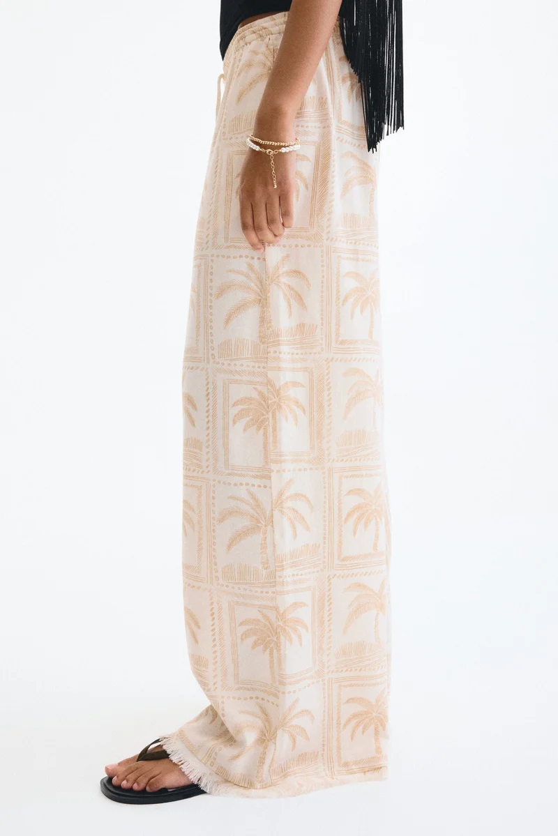 H&M Linen-blend drawstring trousers