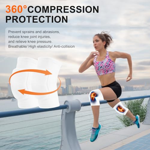HISFFOG Volleyball Knee Pads for Dancers, Soft Breathable Knee Pads for Men Women Younth Girls Kids Knees Protective, Knee Braces for Volleyball Football Dance Yoga Wrestling Running Cycling - Image 4