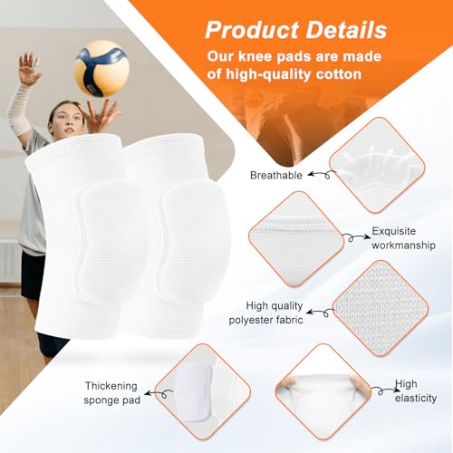 HISFFOG Volleyball Knee Pads for Dancers, Soft Breathable Knee Pads for Men Women Younth Girls Kids Knees Protective, Knee Braces for Volleyball Football Dance Yoga Wrestling Running Cycling - Image 2