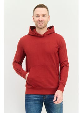 KANGOL Men Hooded Long Sleeves Brand Logo Sweatshirt, Dark Red  - Image 1