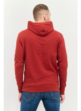 KANGOL Men Hooded Long Sleeves Brand Logo Sweatshirt, Dark Red  - Image 3
